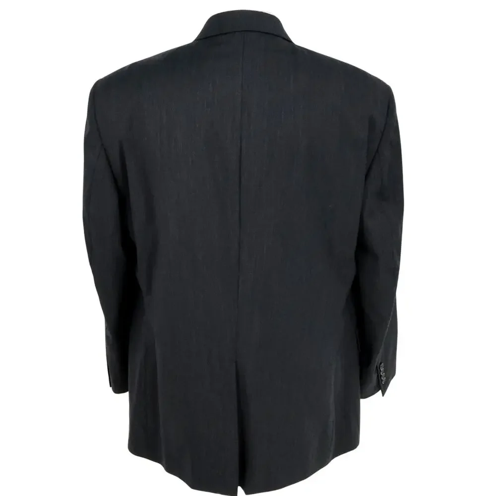 Jos A Bank Sport Coat Mens 48R Signature Charcoal Gray Wool Jacket Lined Career